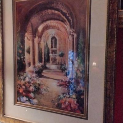 Gorgeous Large Print  Of Italian Breezeway Professionally Framed