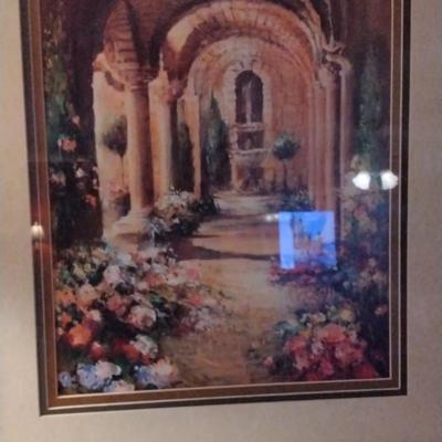 Gorgeous Large Print  Of Italian Breezeway Professionally Framed