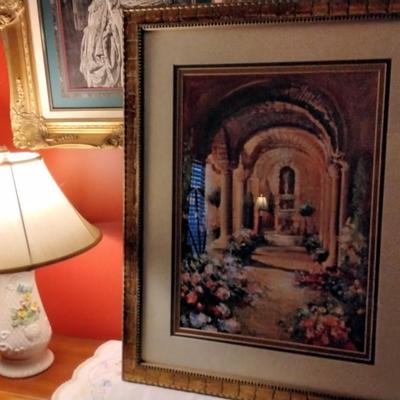 Gorgeous Large Print  Of Italian Breezeway Professionally Framed