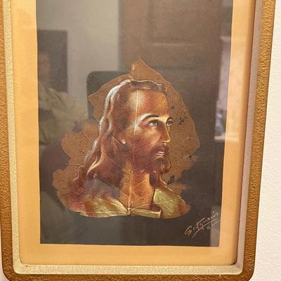 Framed Jesus Peepal Art