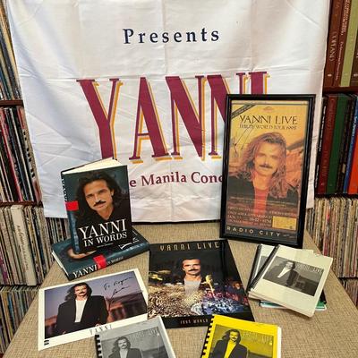 Lot 34 Yanni Collection World Tour Memorabilia Photos Banner Autographed Picture Schedules