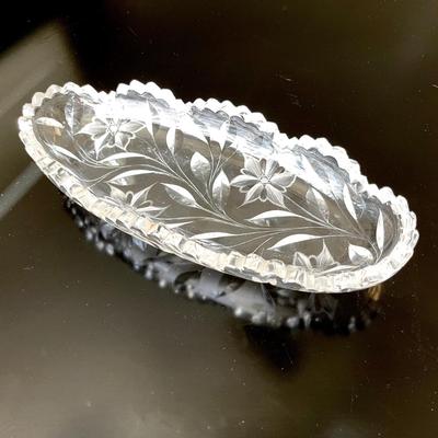 Lot 37 Antique Cut Glass Oval Celery Dishes Different Patterns 11"