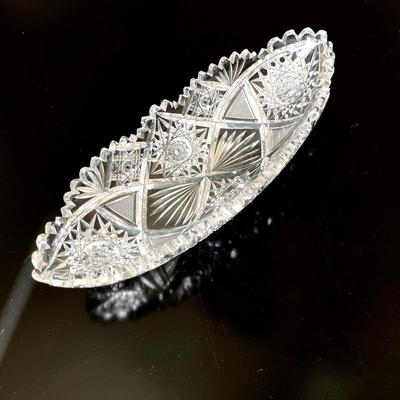 Lot 37 Antique Cut Glass Oval Celery Dishes Different Patterns 11"