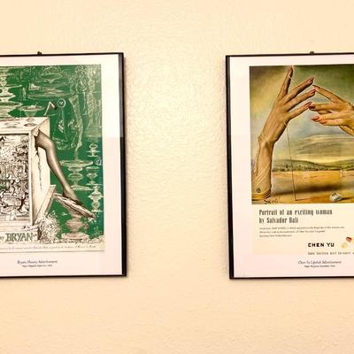 Lot 44 Trio of Salvador Dali Prints Framed 1940 Vogue Magazines