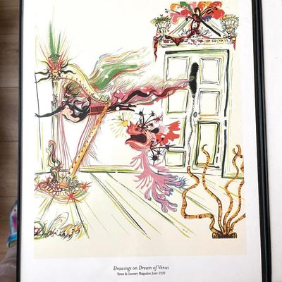 Lot 47 Another Trio of Salvador Dali Prints Framed Under Glass 1940s Vogue Magazine Ads Covers