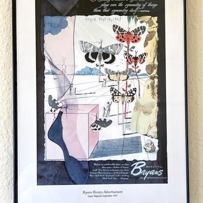 Lot 48 Pair Salvador Dali Bryans Stockings Ads Framed Under Glass 11x14