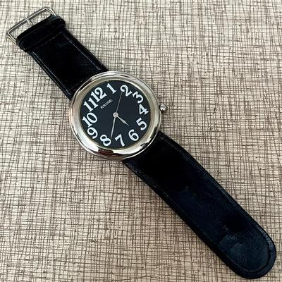 Lot 52 Vintage Unisex Krone Wrist Watch Oversized Dial Japan Leather Band