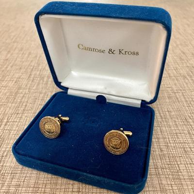 Lot 54 Pair John F. Kennedy Presidential Seal Cufflinks by Camrose & Kross