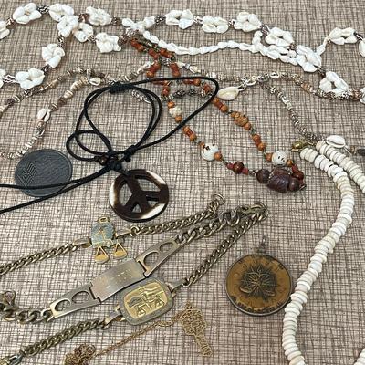 Lot 57 Retro Hipster Jewelry Shells Bead Peace Libra Zodiac Bracelet