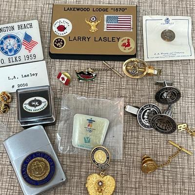 Lot 58 Group Pins Tie Tac Fraternal Organizations Elks Bank of America AFofM