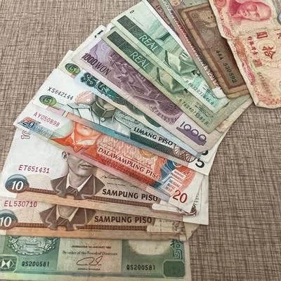 Lot 60 Collection of Foreign Money Paper & Coins Shredded from Federal Reserve