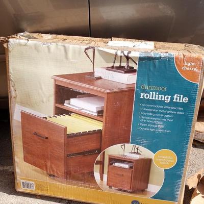 WOODEN UNASSEMBELED ROLLING FILE (IN BOX)