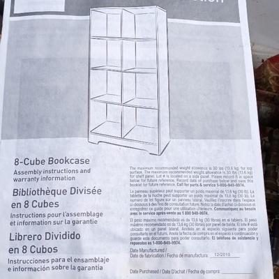 WOODEN UNASSEMBLED 8 CUBED BOOKCASE FROM MAGELLAN COLLECTION (IN BOX)