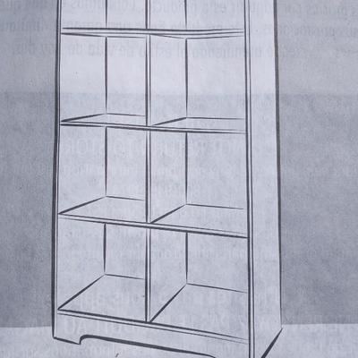 WOODEN UNASSEMBLED 8 CUBED BOOKCASE FROM MAGELLAN COLLECTION (IN BOX)