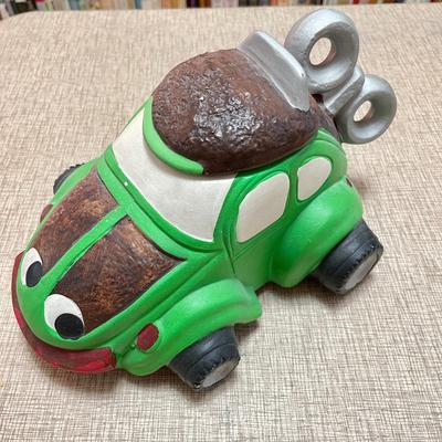 Lot 76 Vintage VW Bug Cookie Jar With Wind Up Key Volkswagen Hand Painted