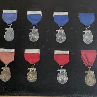 Lot 87 Framed Student Music Medals + Programs + Scrapbook