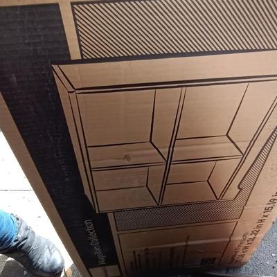 UNASSEMBLED WOODEN 4 CUBE BOOKCASE (IN BOX) BY MEGALLON COLLECTION