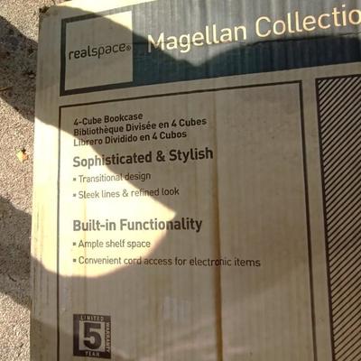 UNASSEMBLED WOODEN 4 CUBE BOOKCASE (IN BOX) BY MEGALLON COLLECTION
