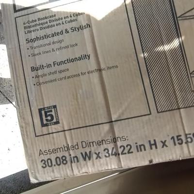 UNASSEMBLED WOODEN 4 CUBE BOOKCASE (IN BOX) BY MEGALLON COLLECTION