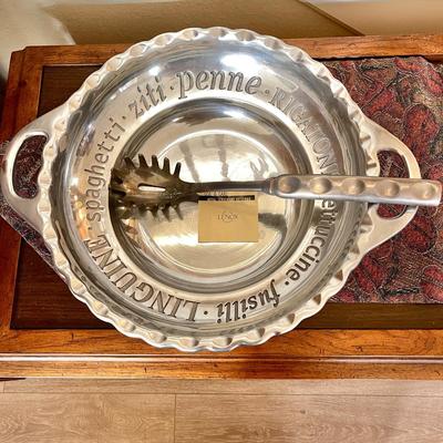 Lot 99 Lenox Cast Aluminum 18" Pasta Bowl & Serving Spoon