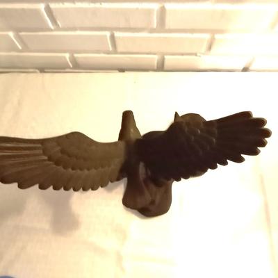 TWO BRASS EAGLE FIGURINES