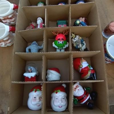 VINTAGE CERAMIC SANTA MUGS AND ORNAMENT FIGURINES