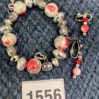 Bracelet and Clip Earrings