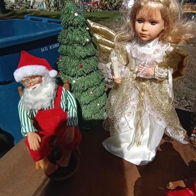 SANTA IN ROCKING CHAIR AND ANGEL