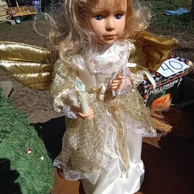 SANTA IN ROCKING CHAIR AND ANGEL