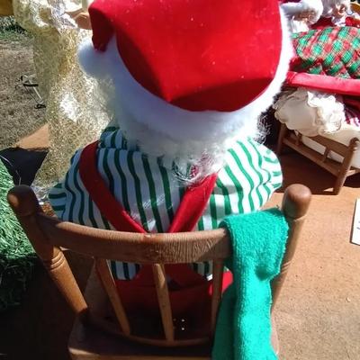 SANTA IN ROCKING CHAIR AND ANGEL