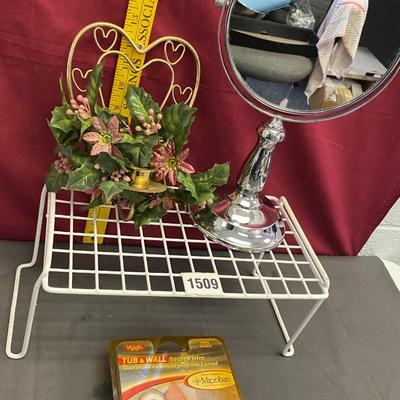 Shelf, candle holder and mirror