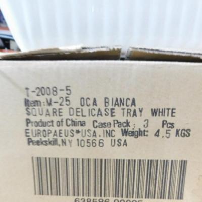 4 Boxes Oca Bianca Melamine Commercial Kitchen Deli Case Trays 3 CT Box