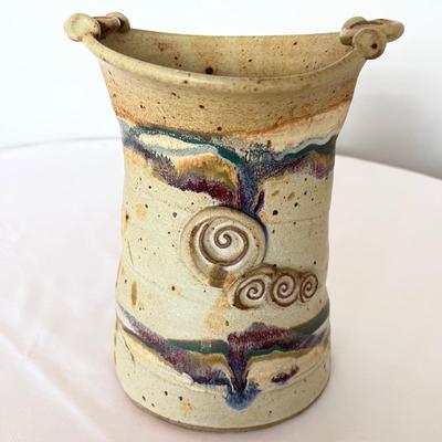Hand-Built Stoneware Pottery Vase/Utensil Holder & More (LR-RG)