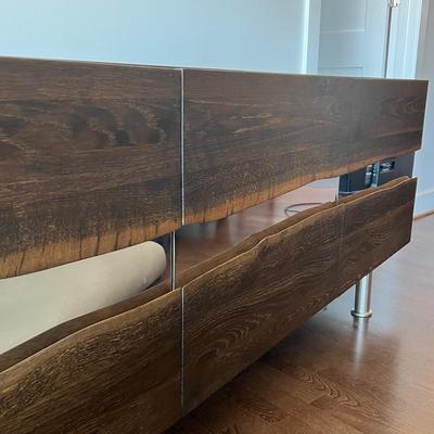 MCM Style Live Edge Wood Sideboard Cabinet (LR-RG)