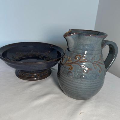 Pottery Pitcher & Console Dish (LR-RG)