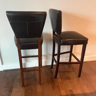 Pair of Bonded Leather Barstools (LR-MG)