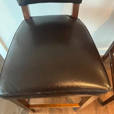 Pair of Bonded Leather Barstools (LR-MG)