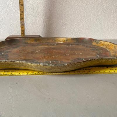 Vintage pressed wood serving tray