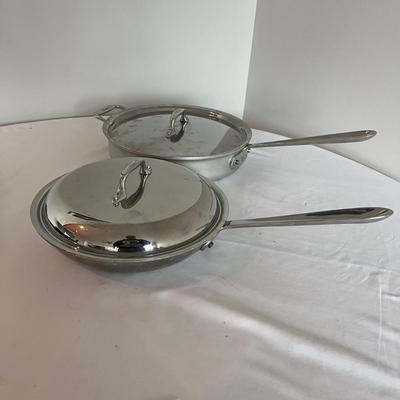 Two All Clad Frying Pans With Lids (K-MG)