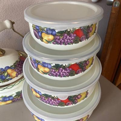 11 piece cornucopia enamel on steel kitchen set