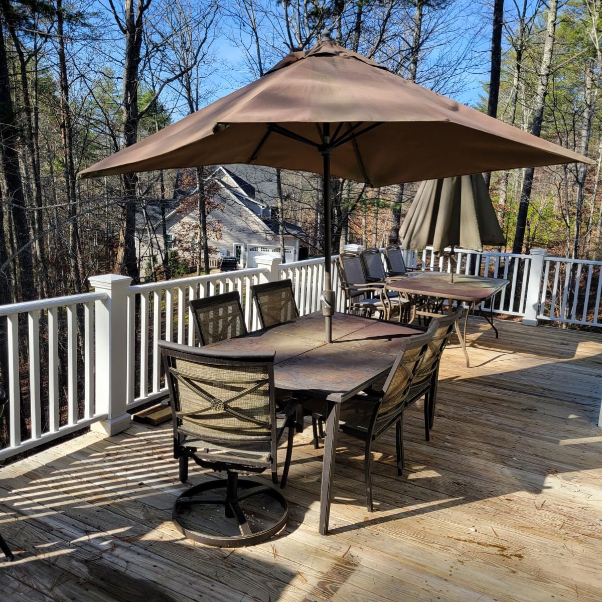 Tile Patio Table, Chairs and Umbrella (DDW)