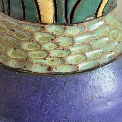 JCR Designs Pottery Purple Iris Vase - Local Asheville pottery (LR-RG)