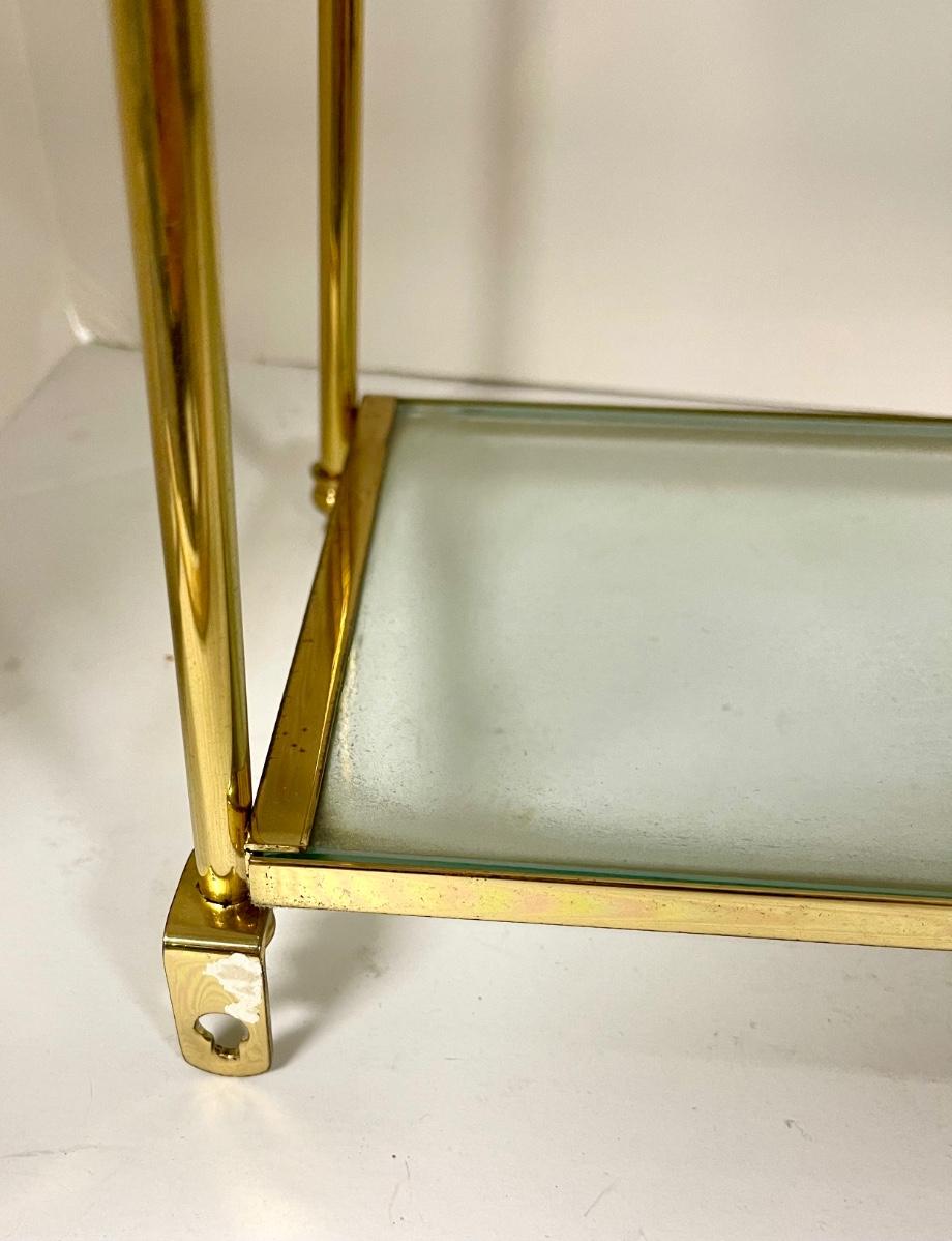 2tier Glass & Brass Display Wall Shelf