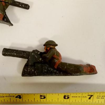 LOT 74  TWO VINTAGE METAL TOY SOLDIERS
