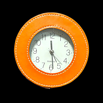 Leather Covered Quartz Alarm Clock