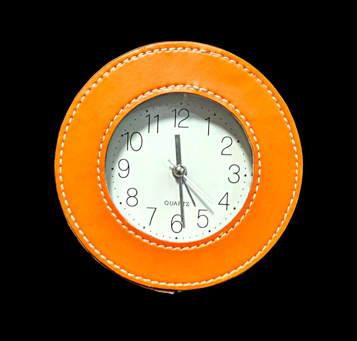 Leather Covered Quartz Alarm Clock