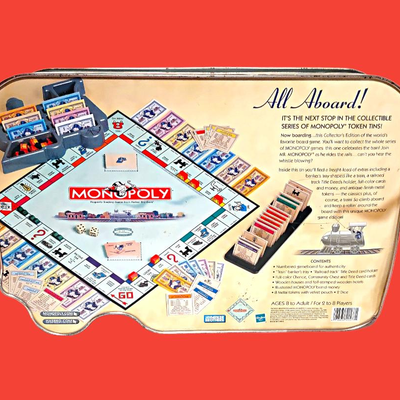 Monopoly Game - Collector's Edition Embossed Train Tin