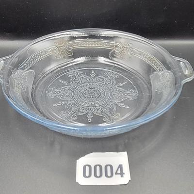 H.A. Glass Sapphire Blue Individual Pie Plate