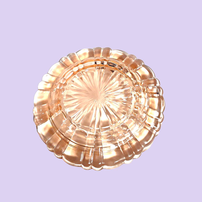 2 Vintage Pink Depression Glass Saucers
