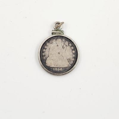 1856 LIBERTY DIME PENDANT